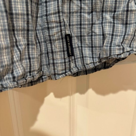 Grey Elephant‎ Light Blue Plaid Long Sleeve Button Down Shirt - Size Large - Picture 5 of 7